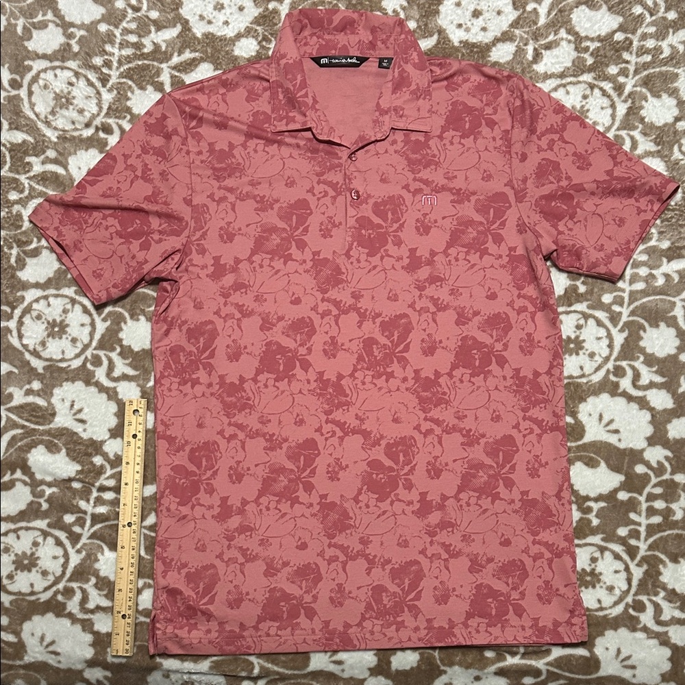 Travis Matthew PGA Tour Men's Coral Floral Polo Shirt